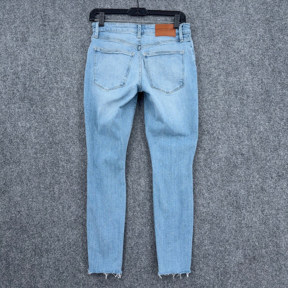 Lucky Brand Lolita Low Rise Skinny Jeans Women 6 28 Cotton Blue Distressed Ankle - Picture 2 of 9